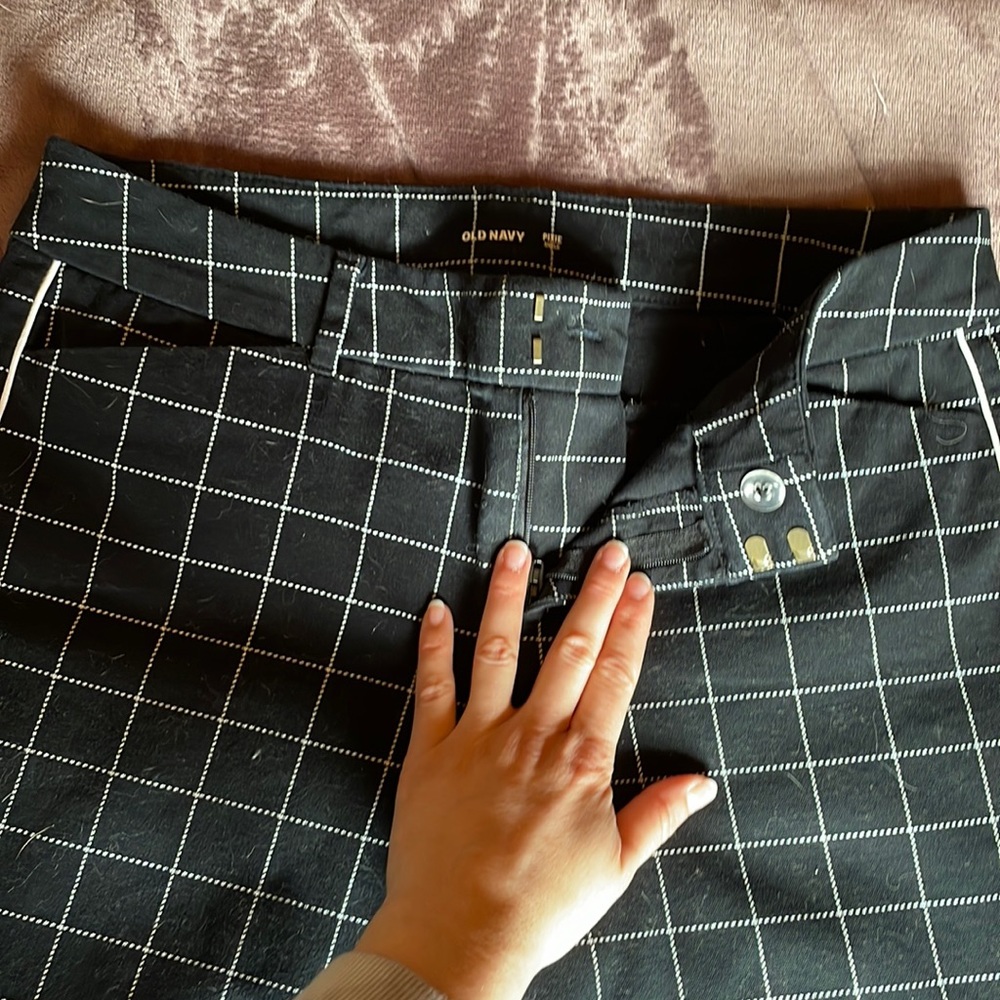 Black Plaid Ladies Dress Pants